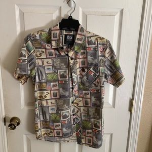Fun men’s patterned button down